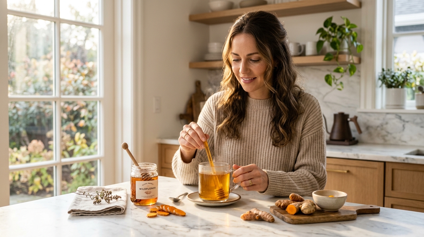 Sunlit Golden Tea Ritual